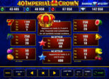 40 Imperial Crown Paytable