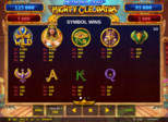 Diamond Cash™: Mighty Cleopatra Paytable