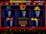 Diamond Mystery™ - 40 Charming 7's 6reels Paytable