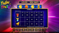 Feelinʼ Fruity™: Win Ways™ Paytable