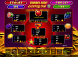 Thunder Cash™ – Sizzling Hot™ Paytable